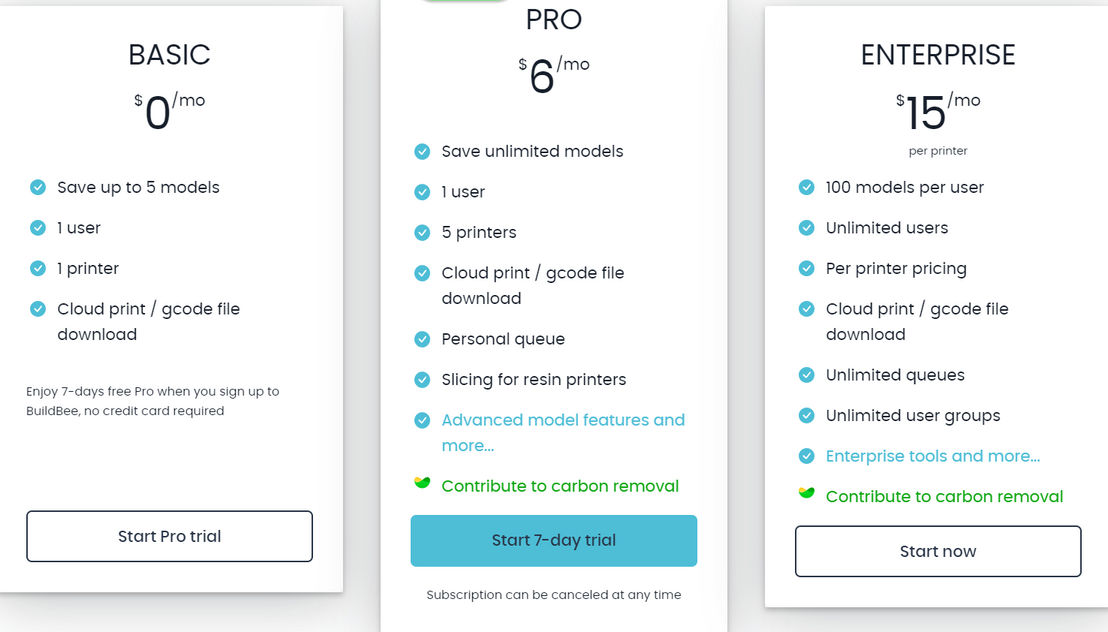 BuildBee pricing 1