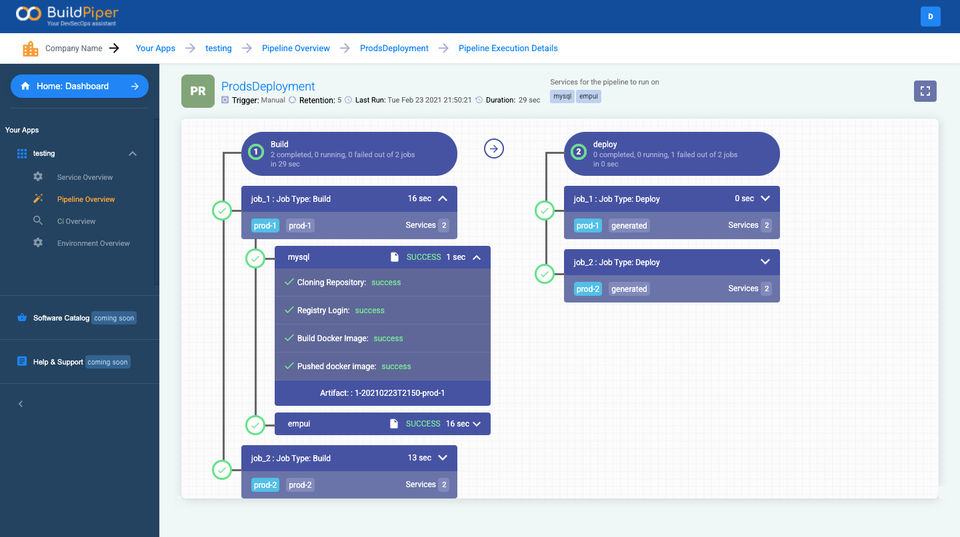 BuildPiper screenshot 1