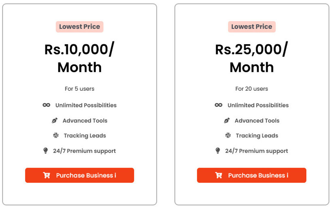 Business i ERP pricing 1