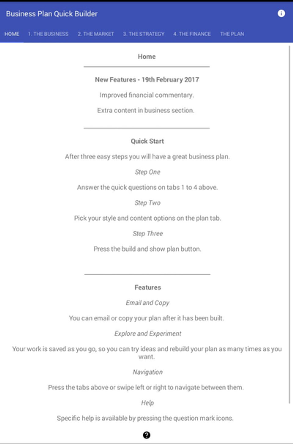 Business Plan Quick Builder screenshot 1