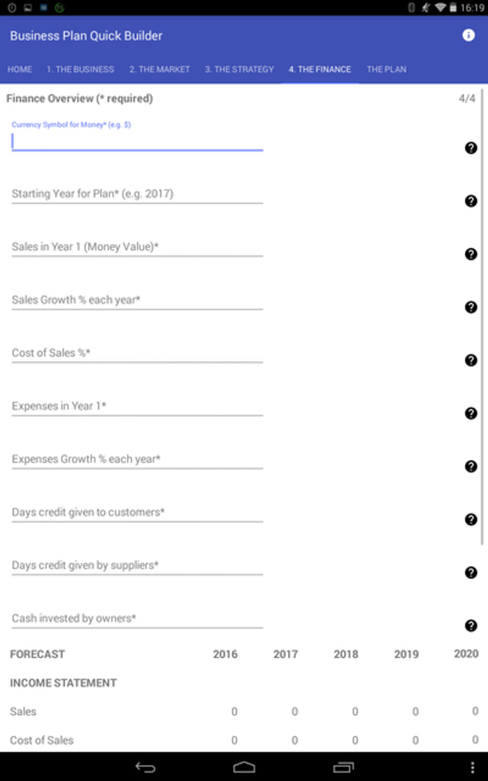 Business Plan Quick Builder screenshot 2