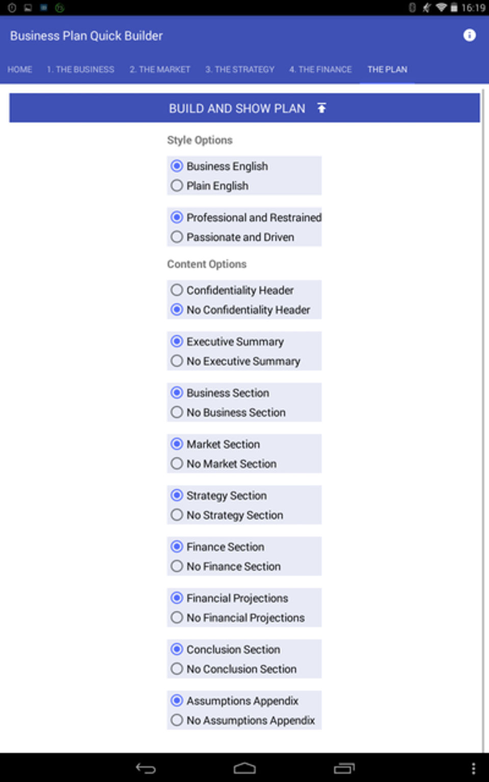 Business Plan Quick Builder screenshot 3