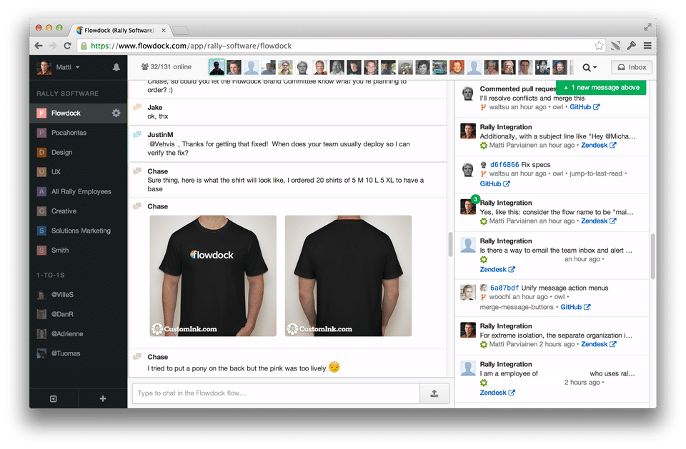 CA Flowdock screenshot 2