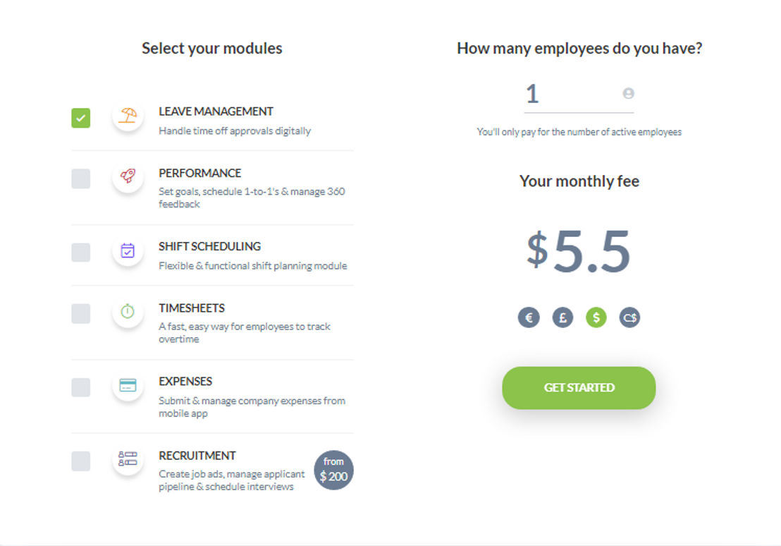 CakeHR pricing 1