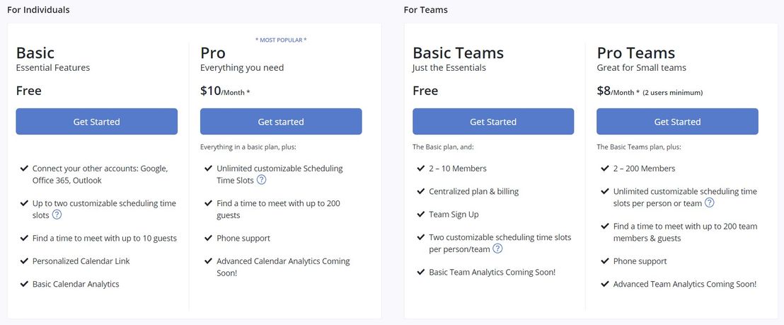 Calendar pricing
