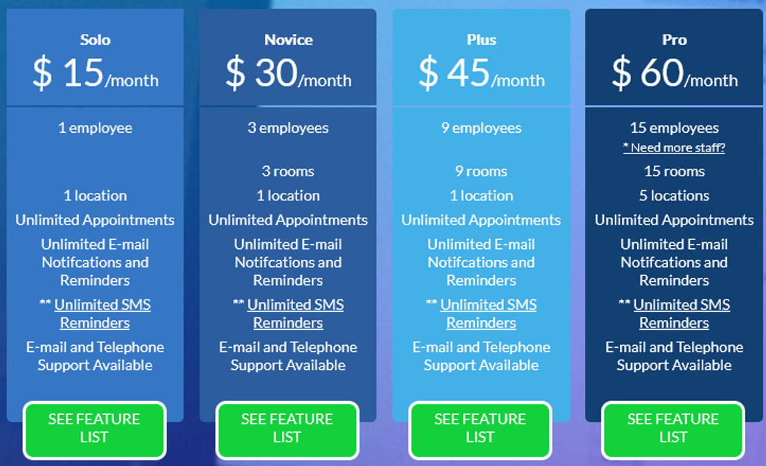 CalendarSpots.com pricing 1