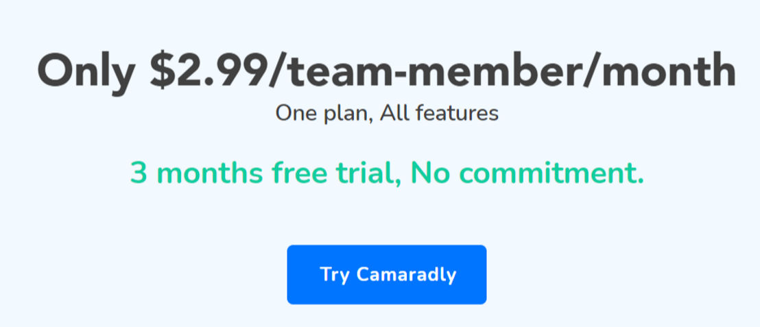 Camaradly pricing 1