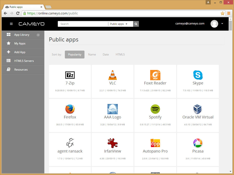 Cameyo screenshot 2