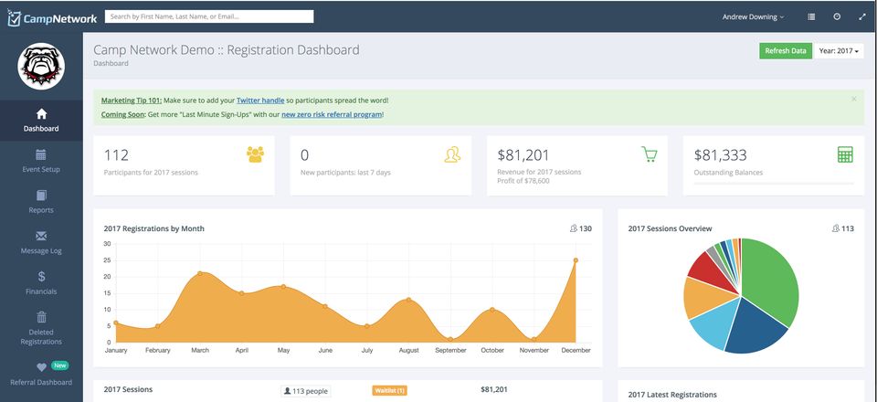 Camp Network screenshot 1
