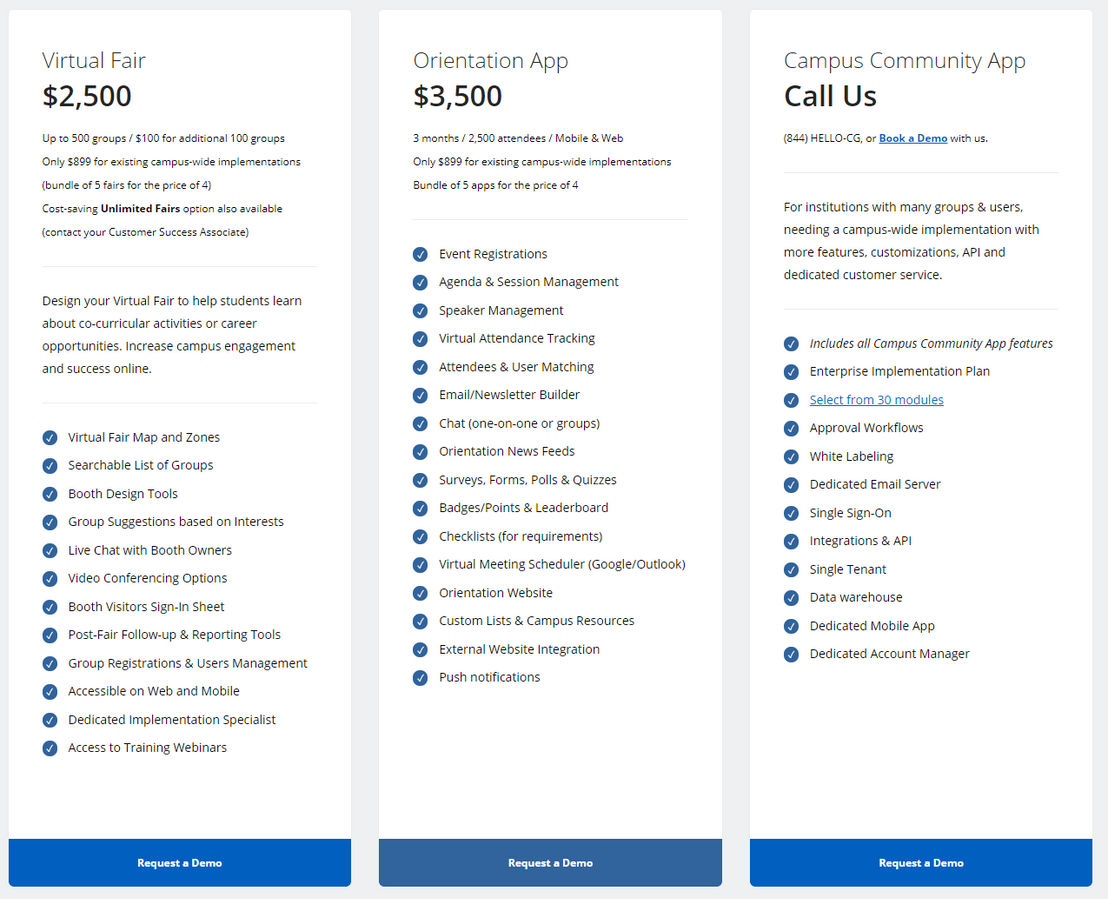 CampusGroups pricing 1