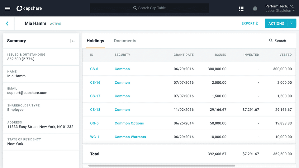 Capshare screenshot 1