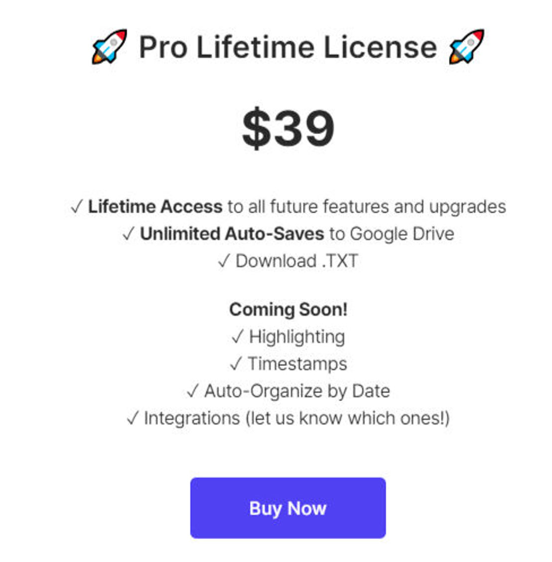 CaptionSaver pricing 1