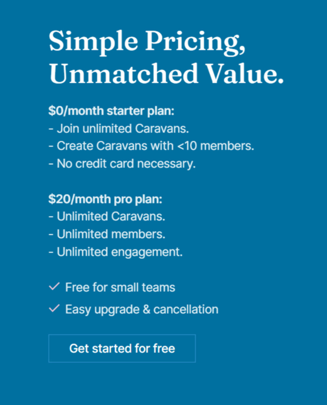 Caravan pricing