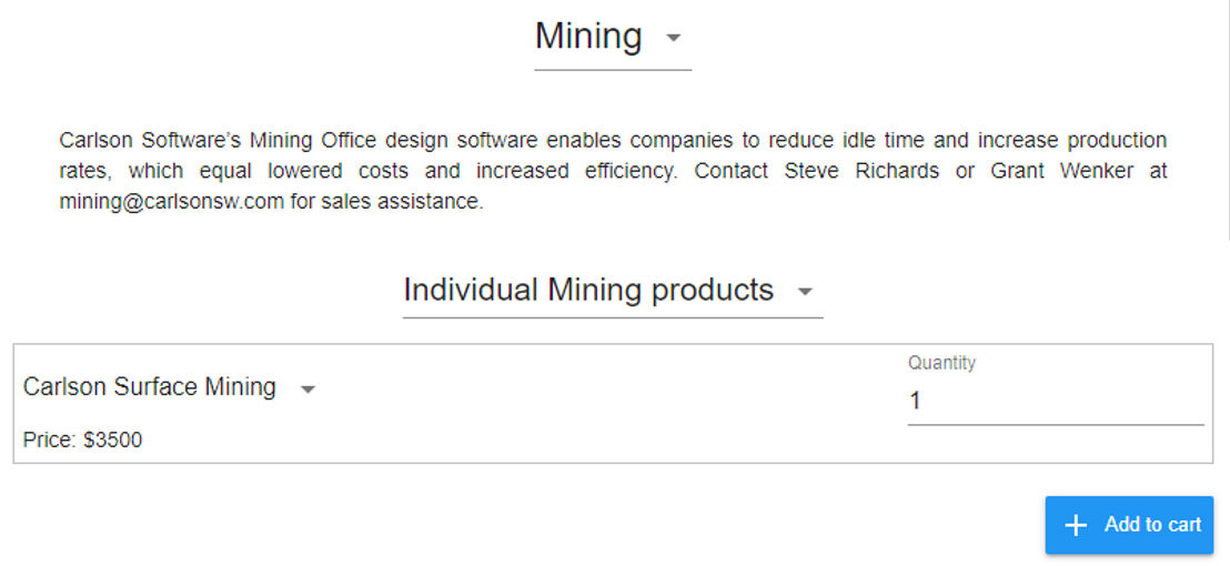 Carlson Surface Mining pricing 1