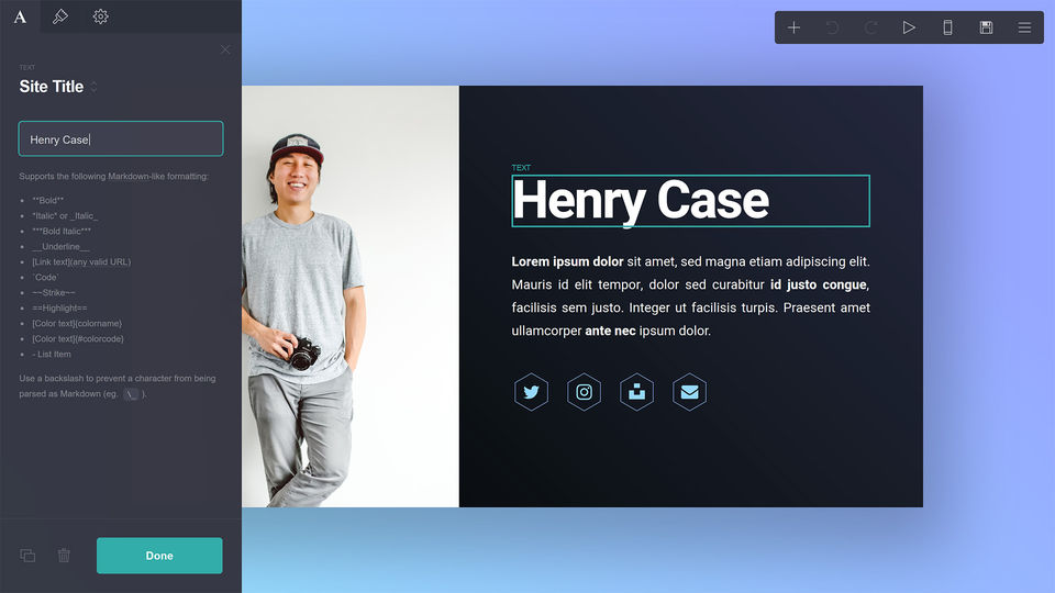 Carrd screenshot