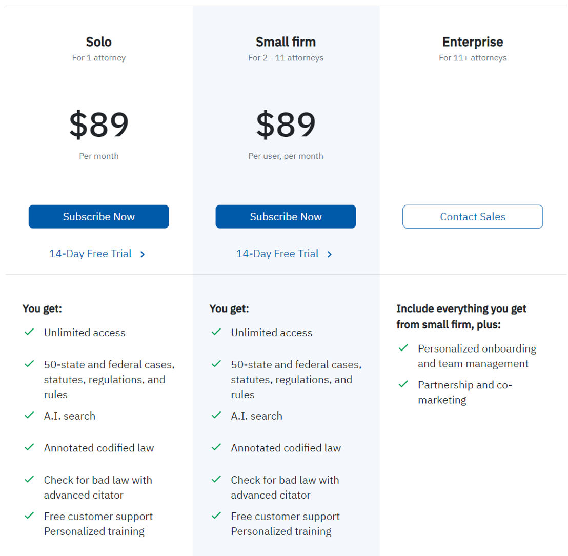 Casetext pricing 2