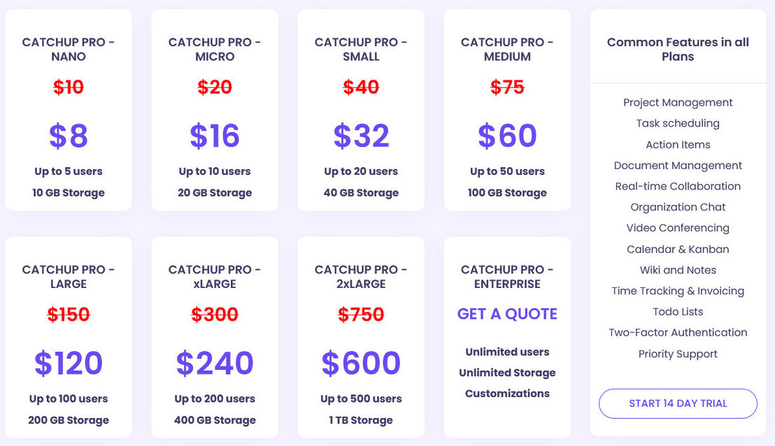 CatchUp pricing 1