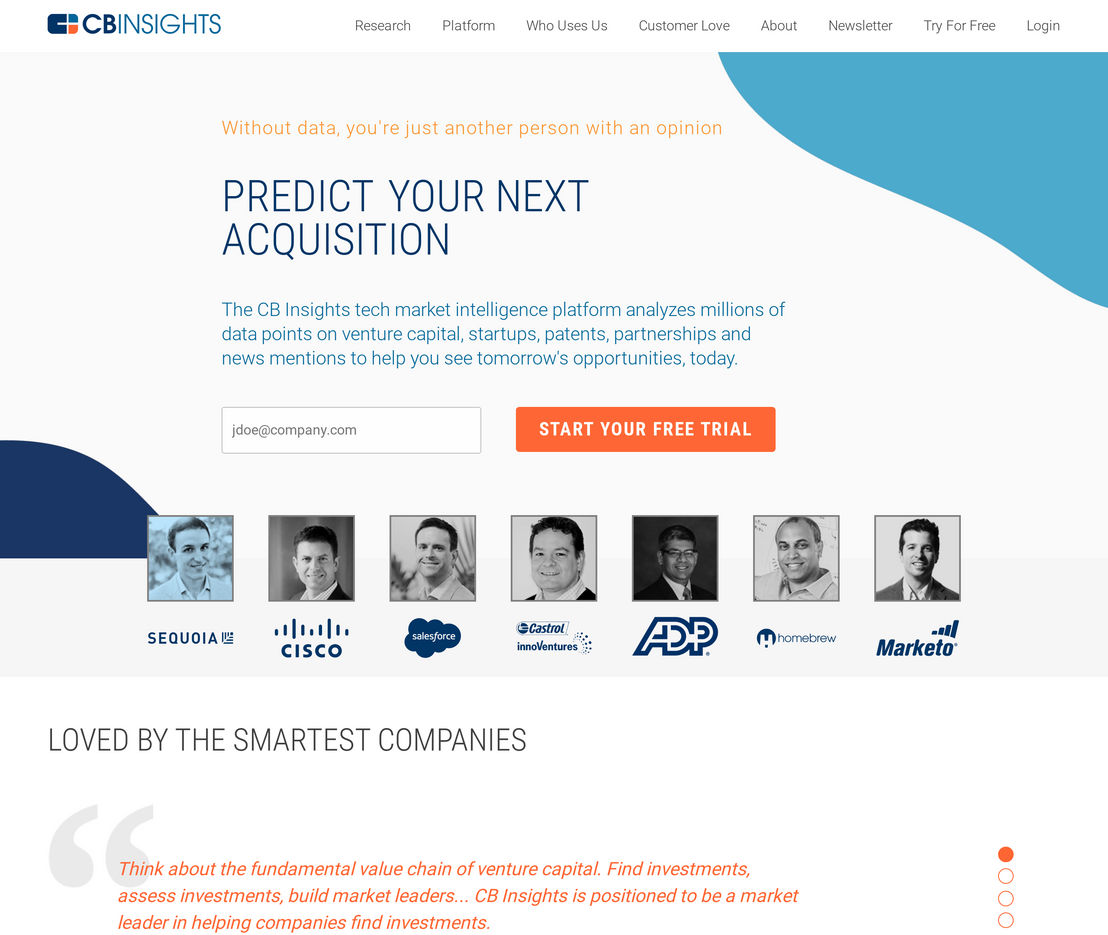 CB Insights screenshot 1