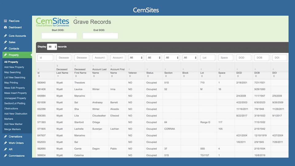 CemSites screenshot 2