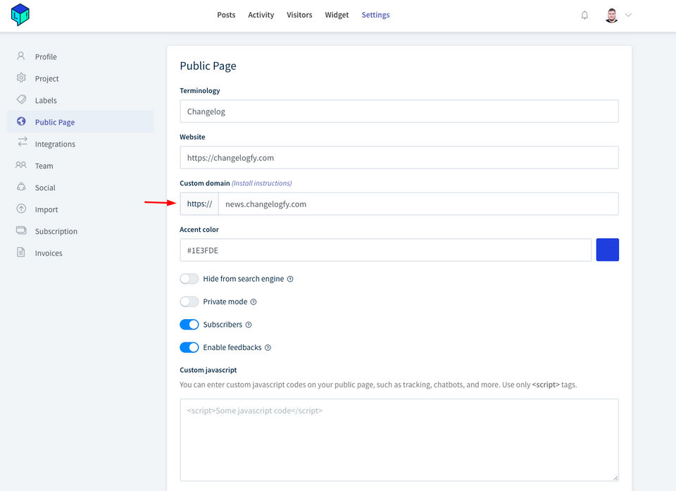 Changelogfy screenshot 2