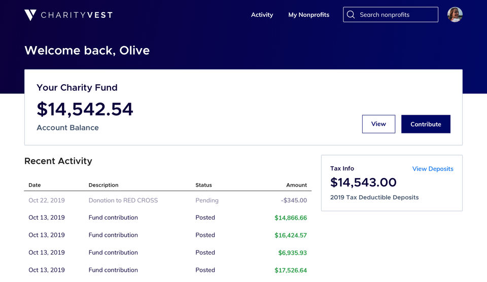 Charityvest screenshot 1