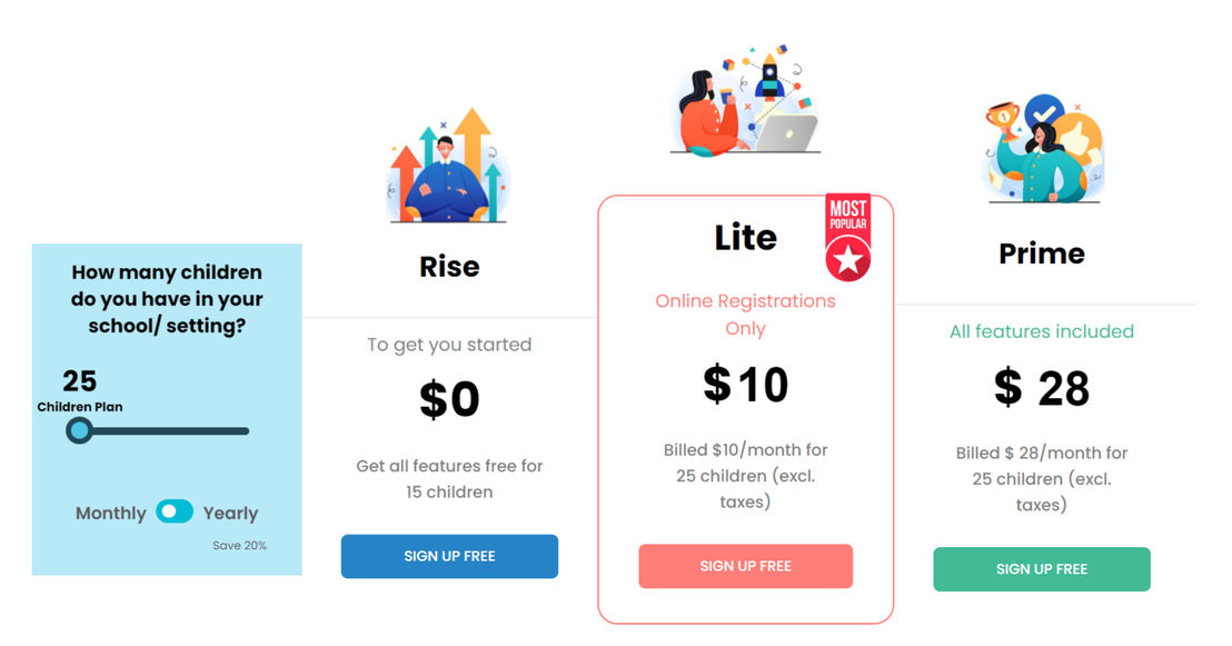 Cheqdin Childcare pricing 1