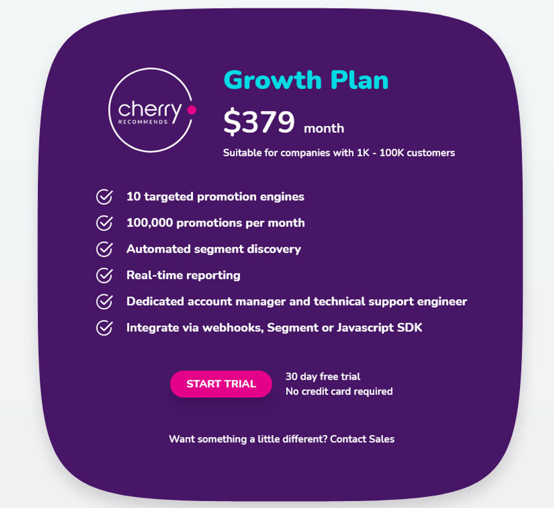 Cherry Recommends pricing 1