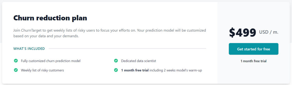 ChurnTarget pricing 1