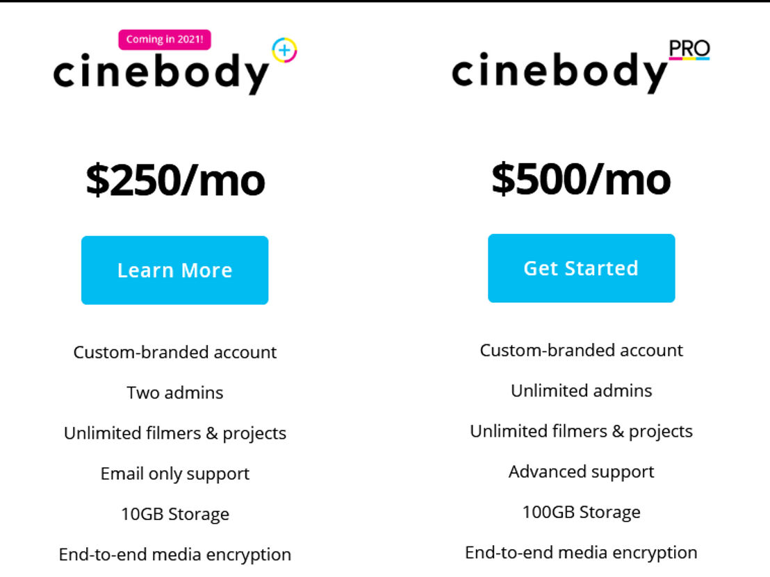Cinebody pricing 1
