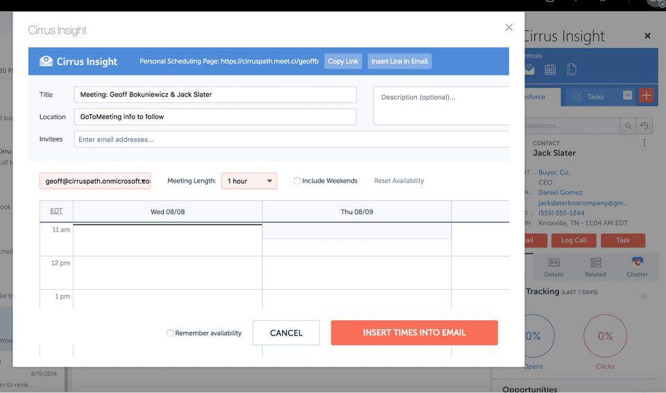 Cirrus Insight screenshot 2