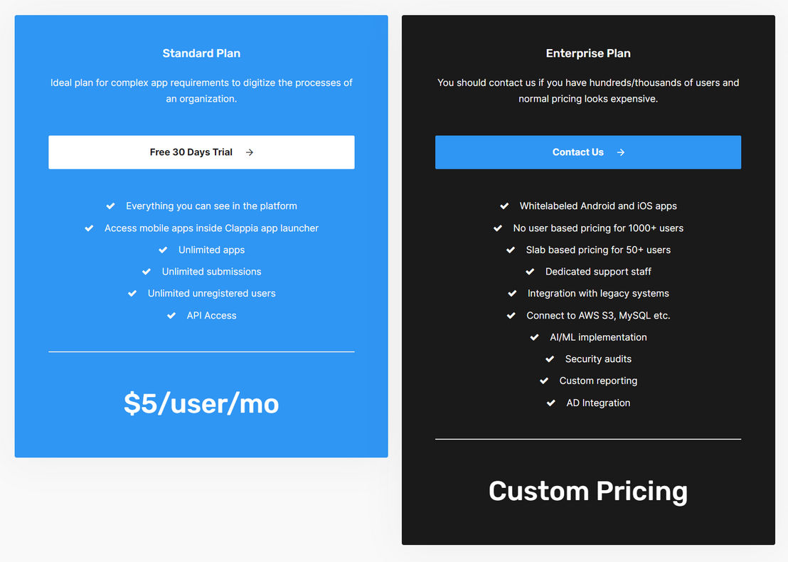 Clappia pricing 1