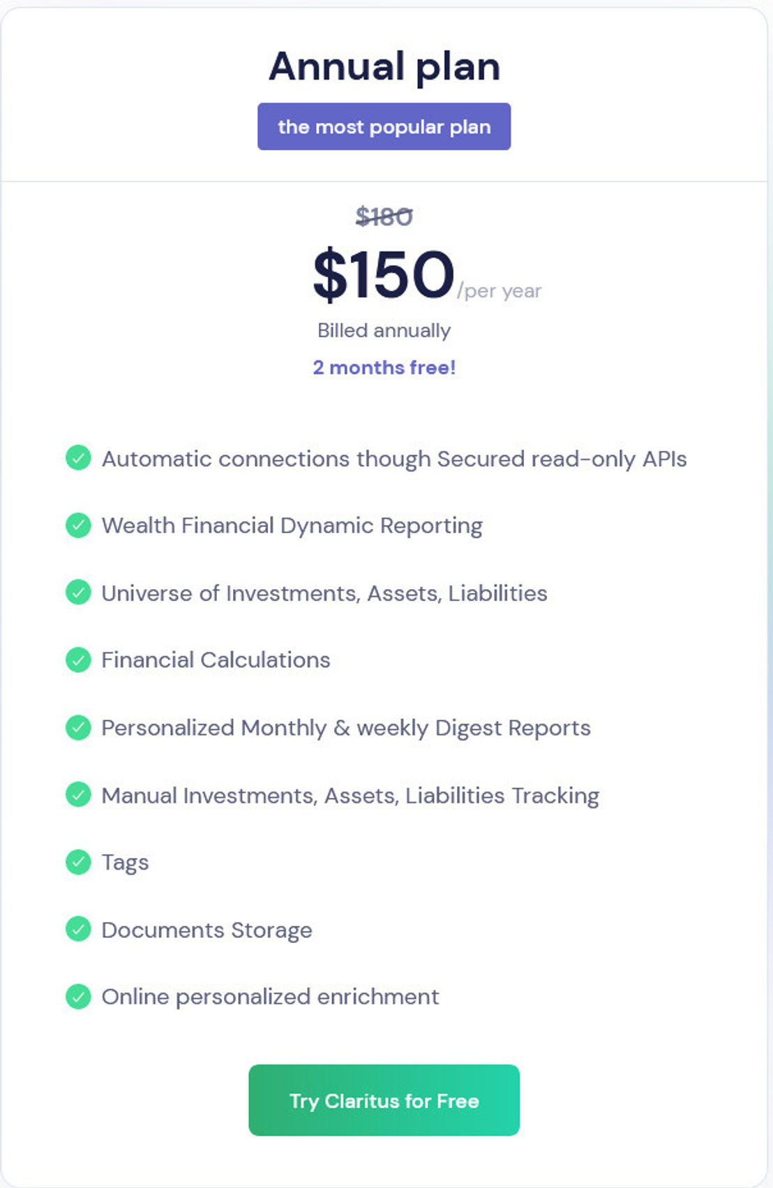 Claritus pricing 1