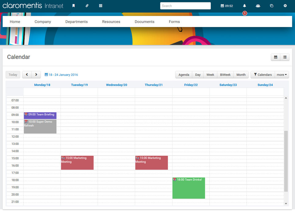Claromentis screenshot 1