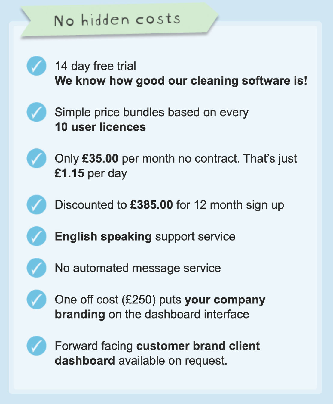 Cleansure pricing 1