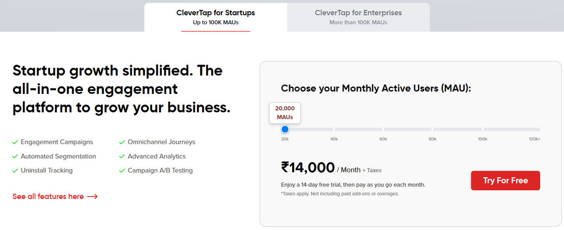 CleverTap pricing 1