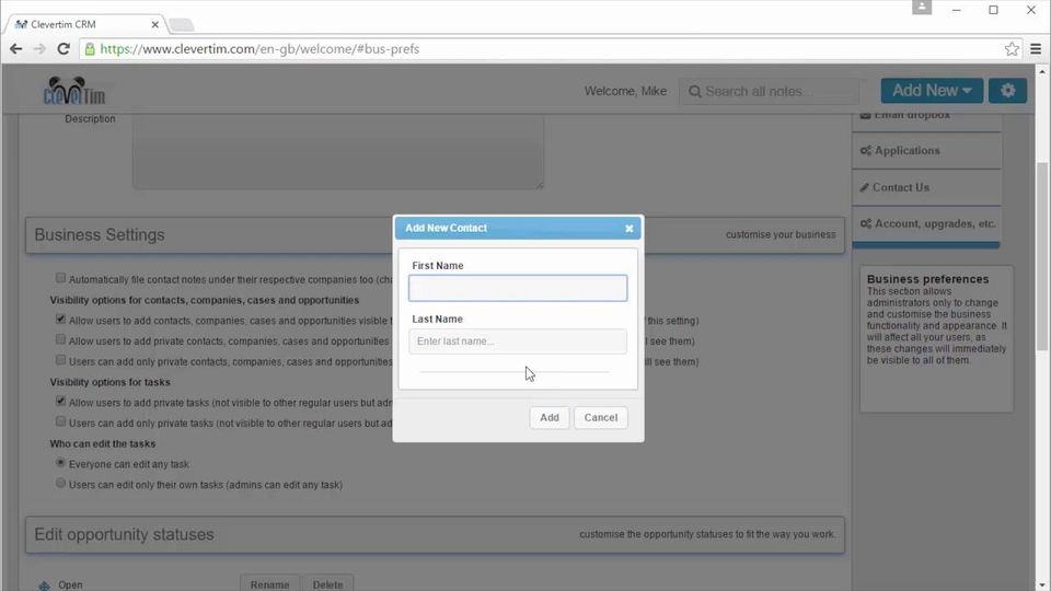 Clevertim CRM screenshot 1