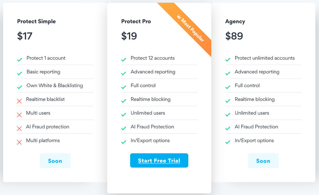 ClickPatrol pricing 1
