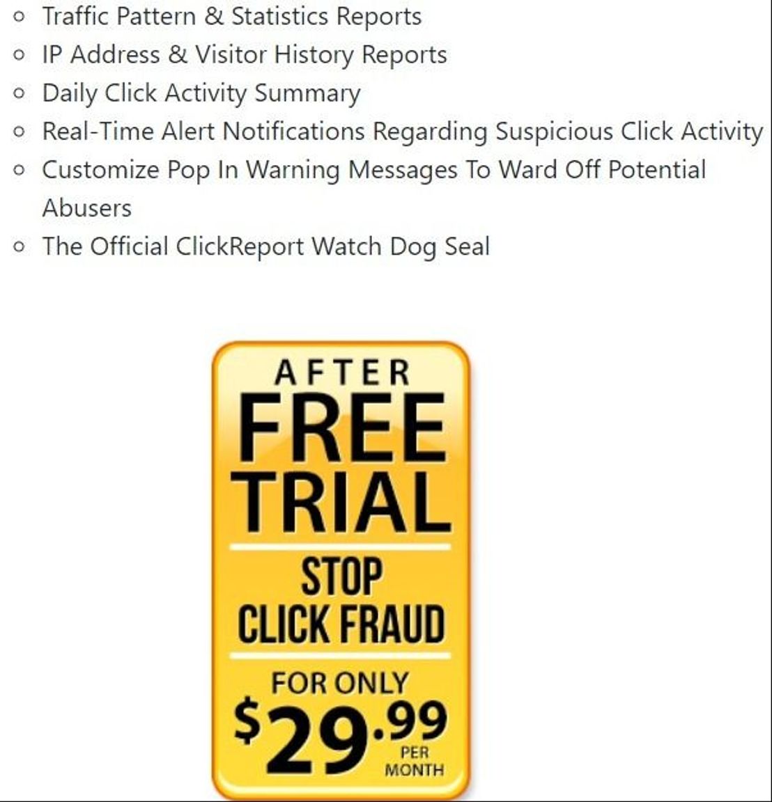 ClickReport pricing 1