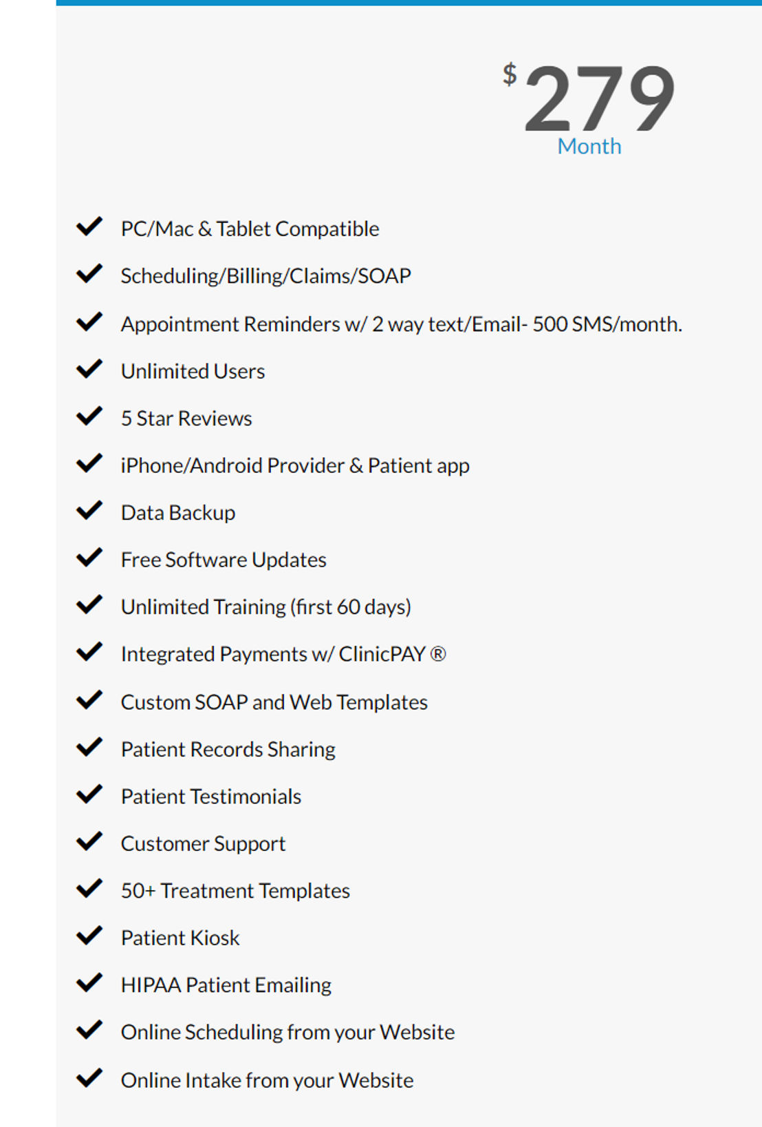 ClinicDr pricing 1
