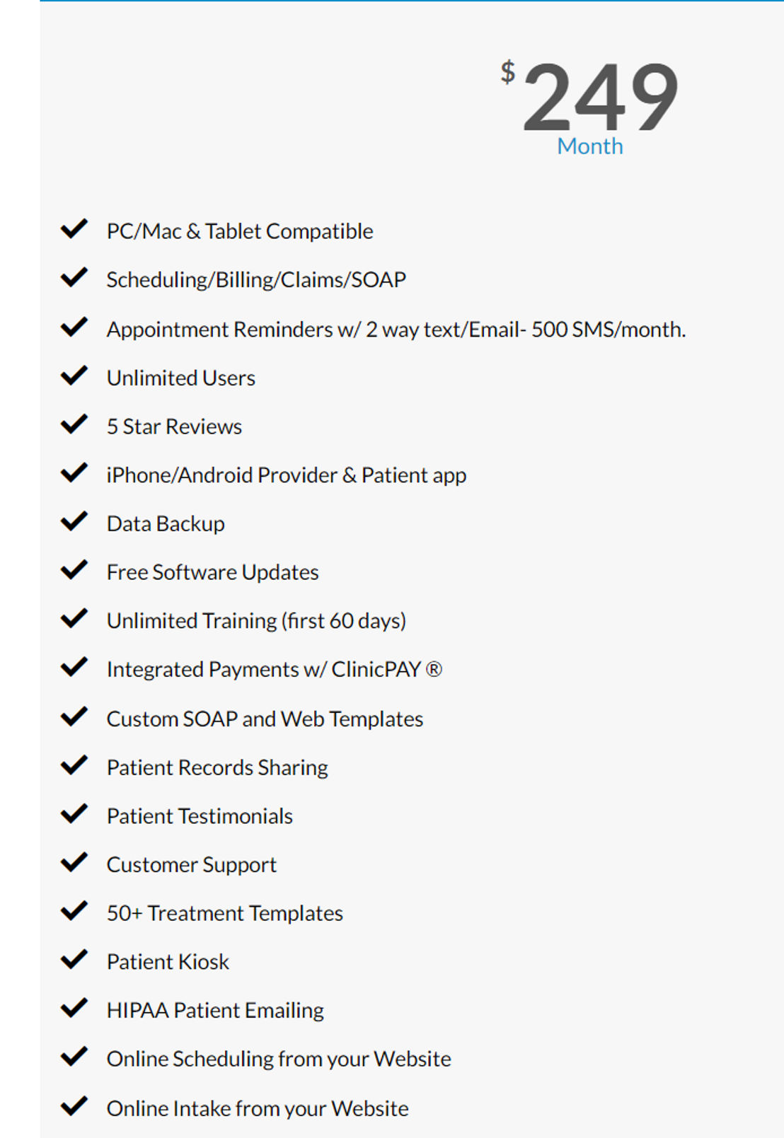 ClinicDr pricing 2