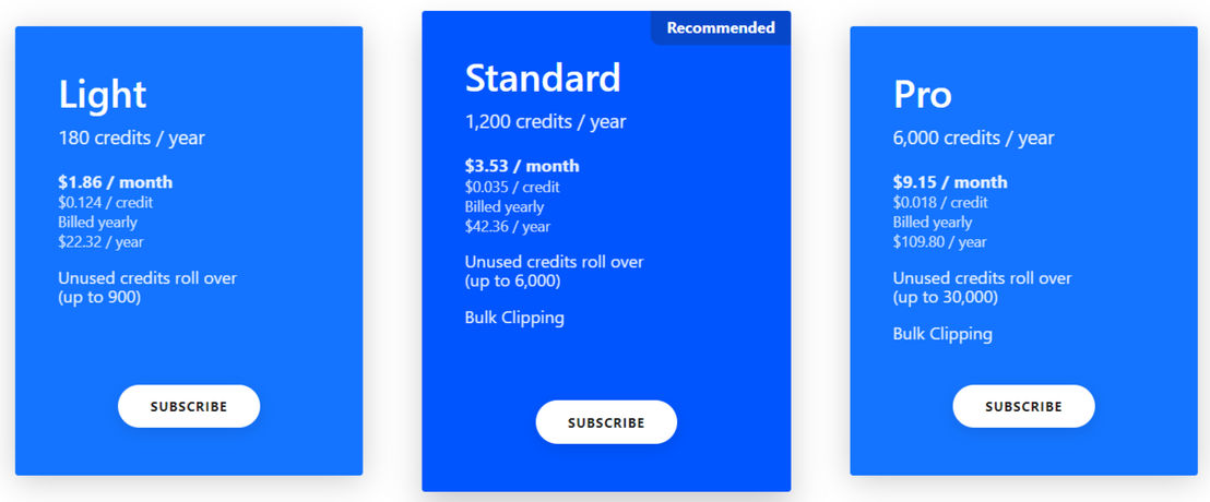 Clipping Magic pricing 2
