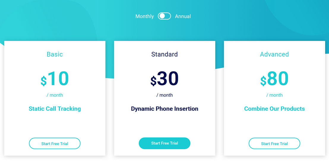 Clixtell Call Tracking pricing 1