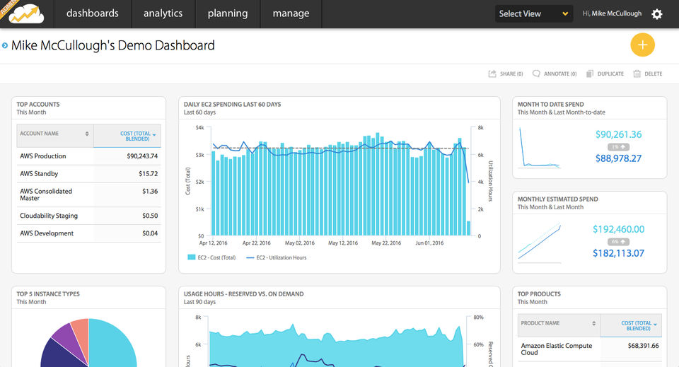 Cloudability screenshot 2