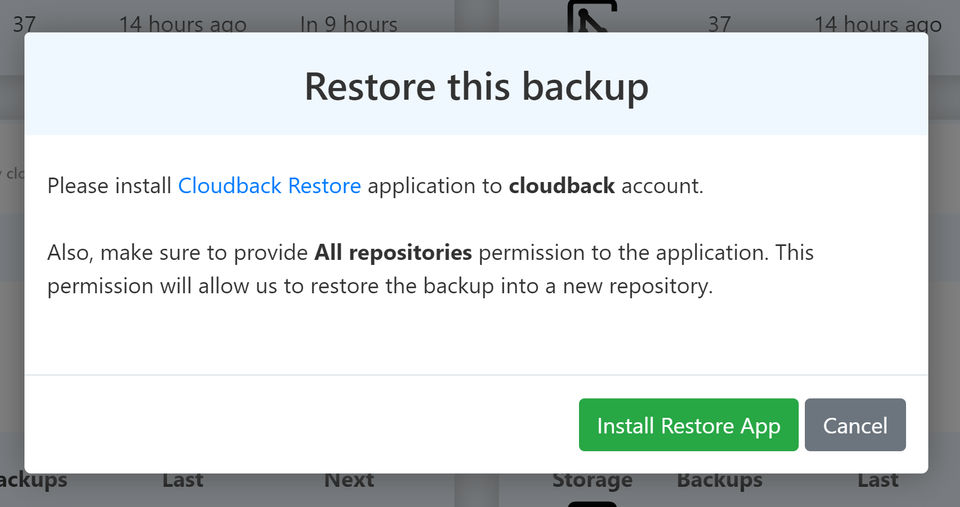 Cloudback screenshot