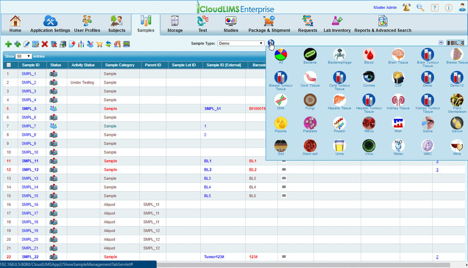 CloudLIMS screenshot 1