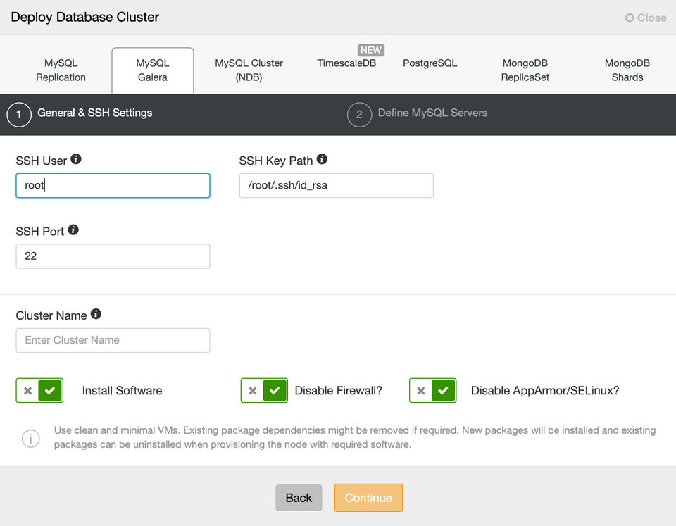 ClusterControl screenshot 2