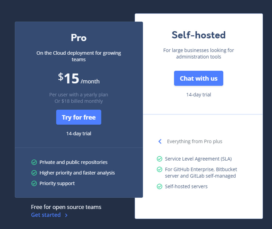 Codacy pricing 1