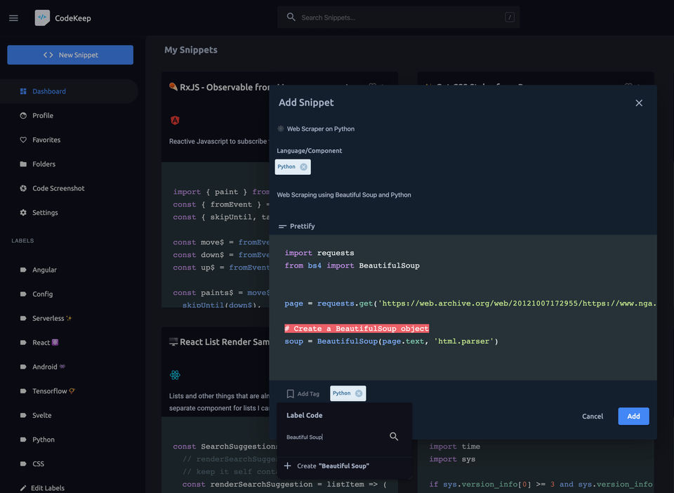 CodeKeep screenshot 1