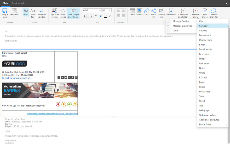 CodeTwo Email Signatures for Office 365 screenshot 3