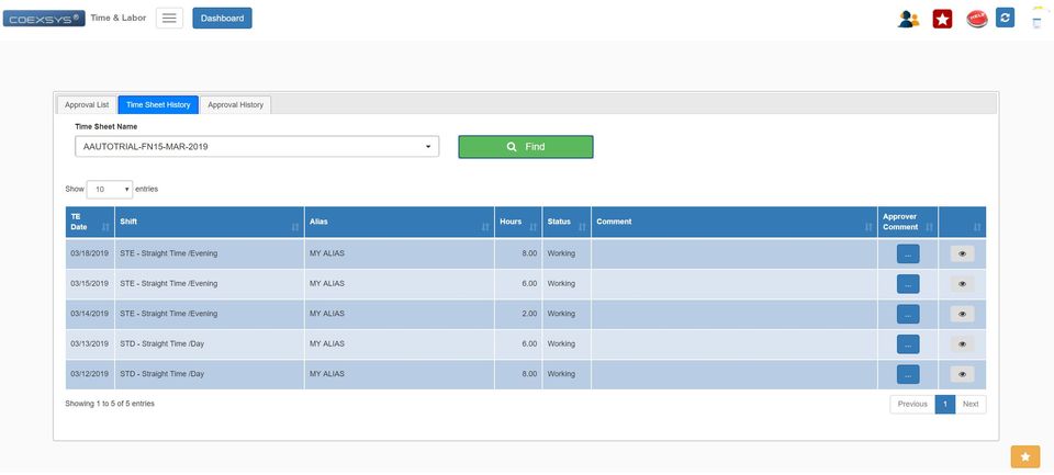 Coexsys Timekeeping screenshot 4